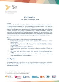 Jury Report UCLG Peace Prize 2019